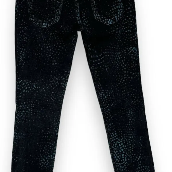 True Religion Casey Jeans Sz 25 Black & Blue Snakeskin Skinny‎ Stretch - Image 6