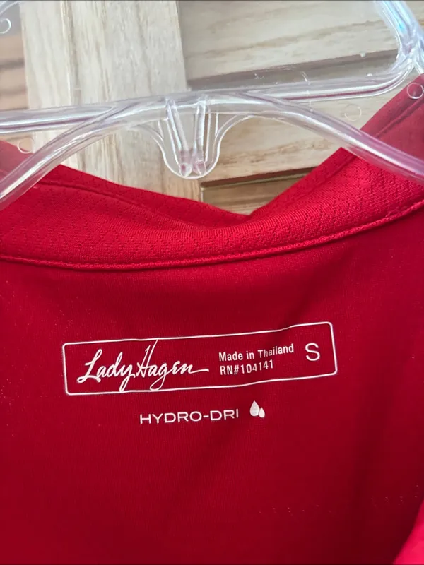 Lady Hagen Bright Red Short-Sleeve Golf Polo Top Small - Image 2