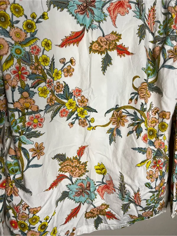 Roberta Roller Rabbit Cotton Short Sleeve Button Down Floral Pajama Top - Image 8