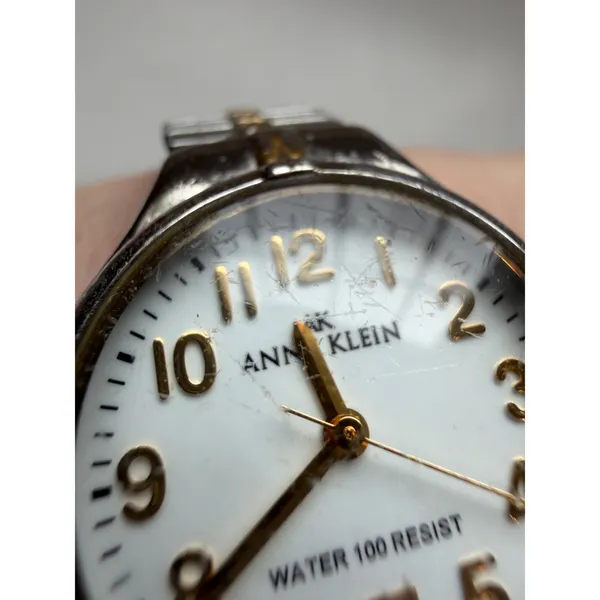 Anne Klein Wrist Watch Womens‎ Silver Gold Two Tone Date Vintage Expandable - Image 3
