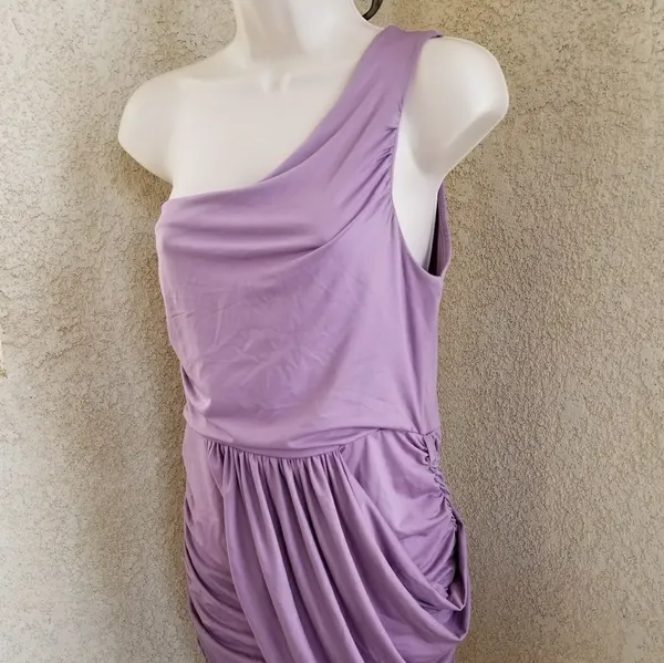 NWT Jennifer Taylor purple shoulder halter dress L - Image 2