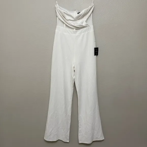 NEW Lulus Surely Stunning Ivory Strapless Bustier Jumpsuit Sz Medium - Image 12