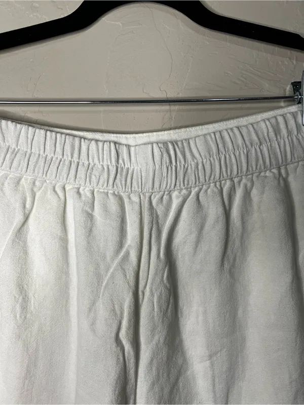 Abercrombie & Fitch White Linen‎ Viscose Pull On Lined Summer Shorts - Image 6