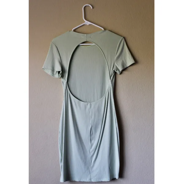 Urban Outfitters Ribbed mint green mini dress. - Image 2