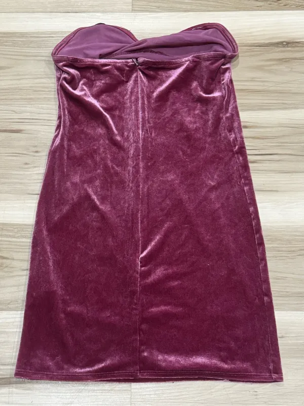 Urban Outfitters Light Before Dark Diane Velour Maroon Mini Dress Women’s Small - Image 5