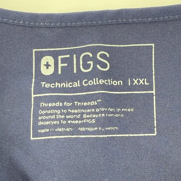 Figs Casma Three-Pocket Scrub Top Navy Blue Women XXL FW1100 PO #1659 Logo Nurse - Image 4
