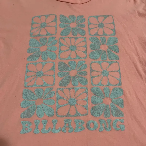 Billabong Crop Block Floral Tee Sz S - Image 2