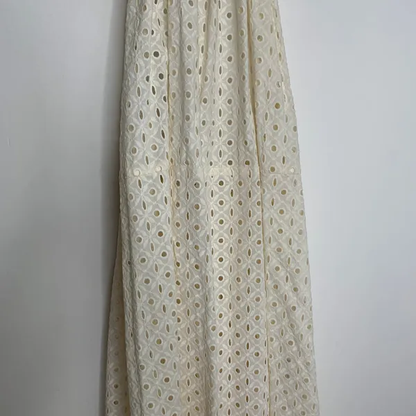Vitamin A Off White Halter Top Maxi Cover Up Eyelet Swim Dress Womens Medium - Image 11