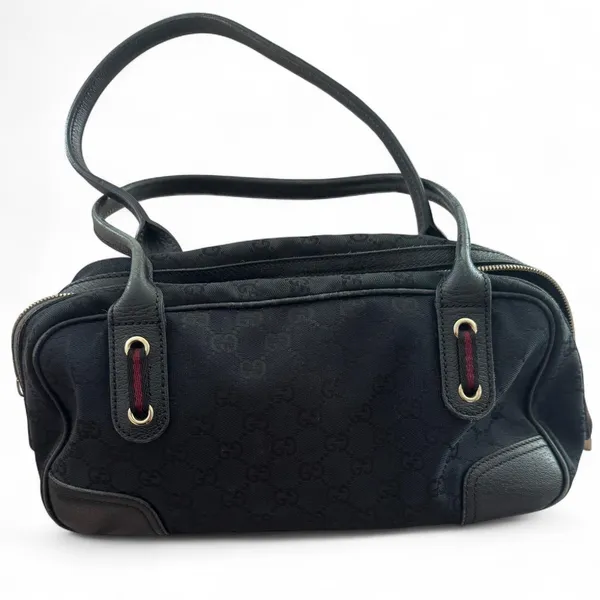 GUCCI Princy GG Canvas Leather Mini Boston Bag Black - Image 3