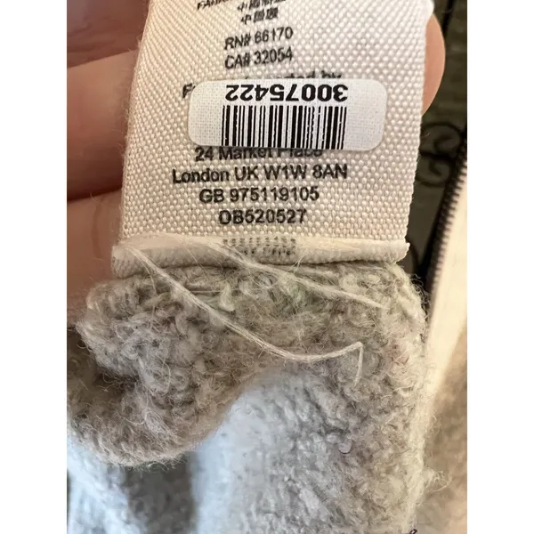 Free People‎ Cream Arctic Fox Mock Neck Zip Back Oversized Wool Blend Sweater S - Image 6