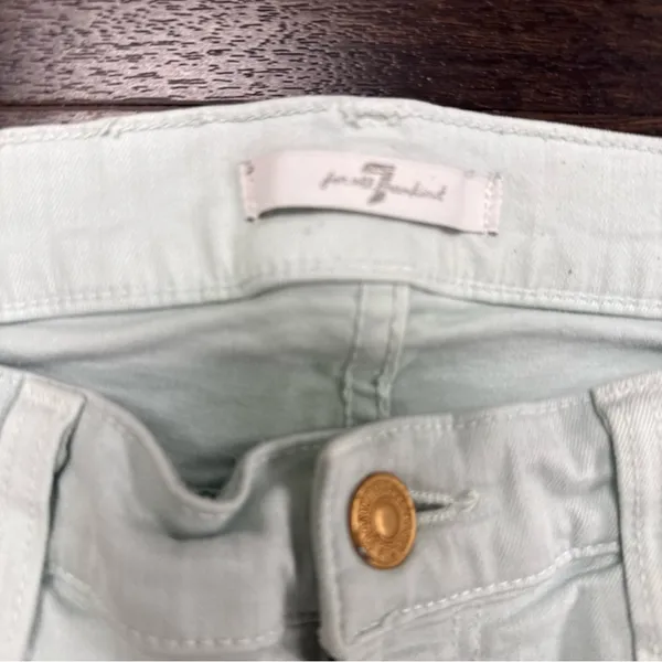 7 For All Mankind Women's Light Blue Straight Leg Jeans‎ size 26 - Image 2