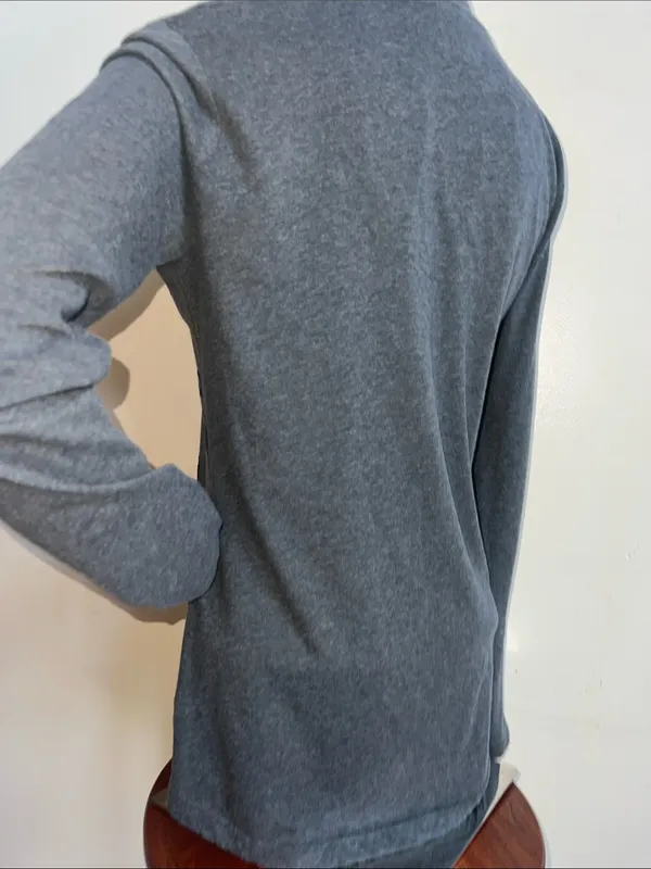 Desigual Gray V-Neck Long Sleeve Floral tee - Image 8