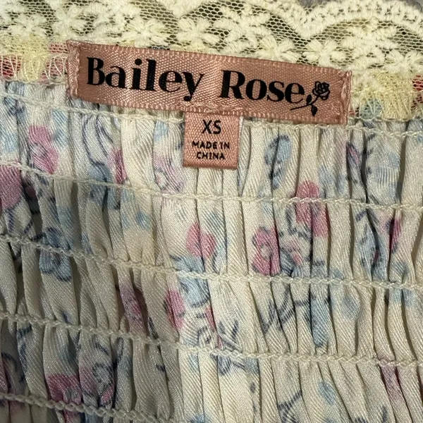 Bailey Rose Floral Corset Vest Top Lace Trim Coquette Crop Size XS - Image 4