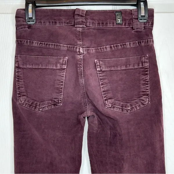 7 For All Mankind Black and Burgundy Corduroy Pants‎ Size 24 - Image 7