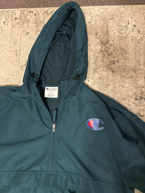 Champion Green Windbreaker Jacket Men's Size XL - Image 2