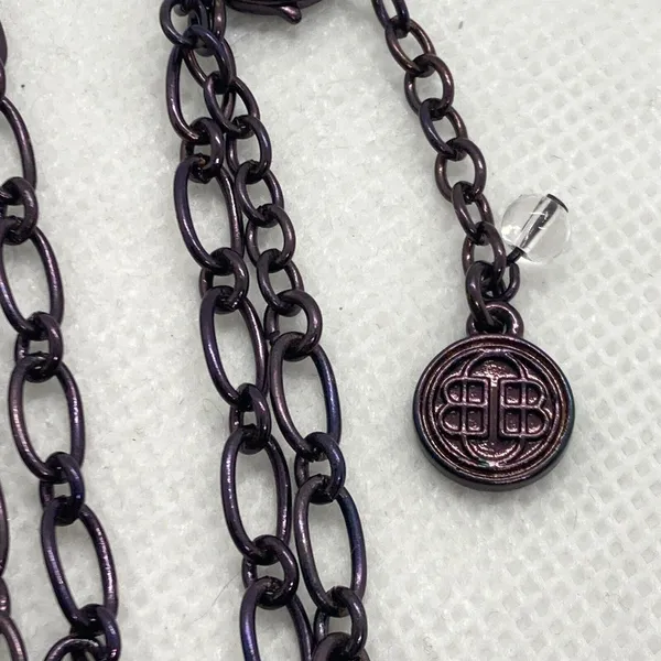 Vintage 1990s Bill Blass Copper Chain Necklace Pendant Adjustable 17'' - 20''‎ - Image 3