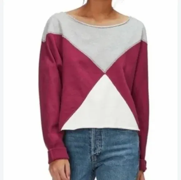 Free People Montauk Cropped Colorblock Sweatshirt - Image 3