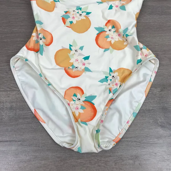 Kate Spade New York Cream Oranges Print One Piece Swimsuit Sz.M - Image 7