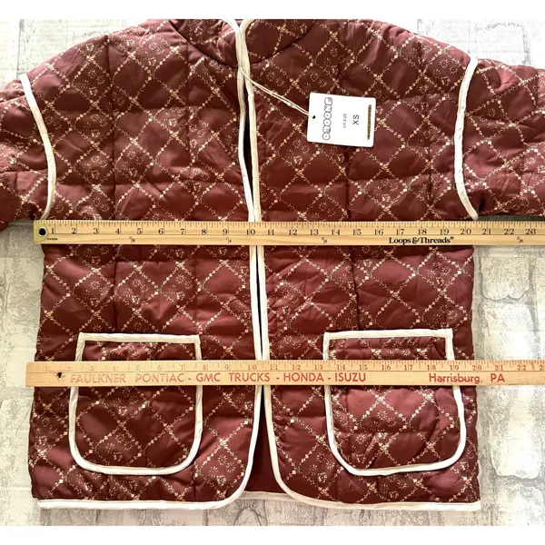 NWT Omoone Boho Brown Floral Quilted Padded Lightweight Puffer Coat Jacket Sz XS - Image 8