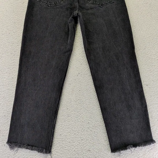BDG Urban Outfitters Pax High Rise‎ Straight Jeans Washed Black Raw Hem W28 L32 - Image 9