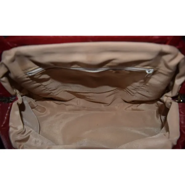 Vintage Shoulder Bag Women OS Red Good Faux Crocodile Embossed Slouch Hobo Retro - Image 11