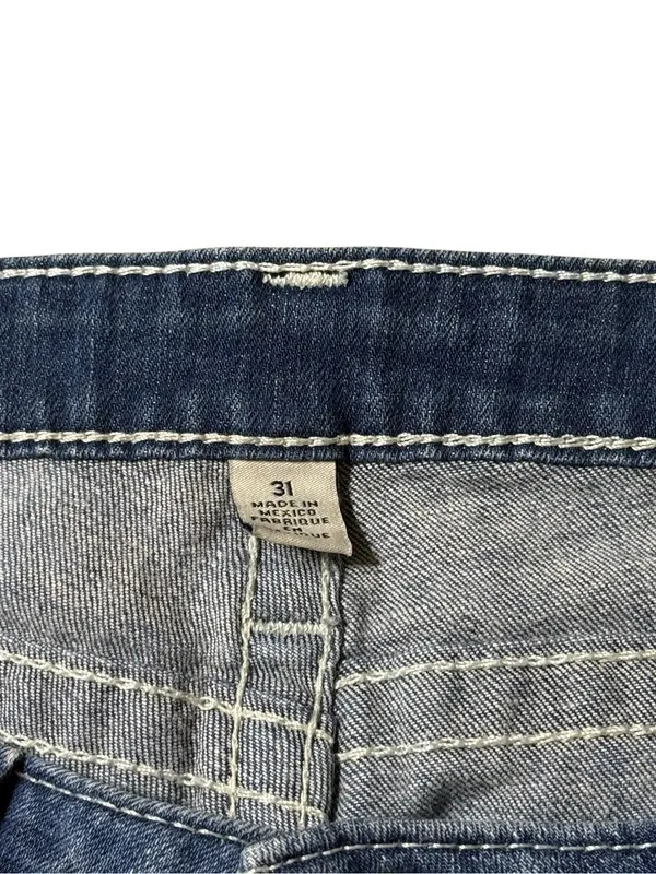 True Religion Skinny Flap Jeans Womens 31 Blue Acid Washed Custom - Image 2