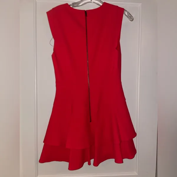 Alice + Olivia Vibrant Red/Coral Mini Dress - Image 3