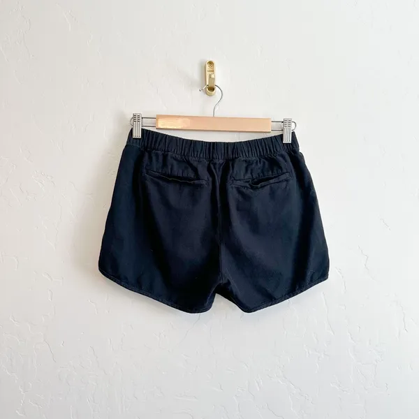 Madewell‎ | Cotton Viscose Pull-On Casual Lounge Shorts in Almost Black - Image 4