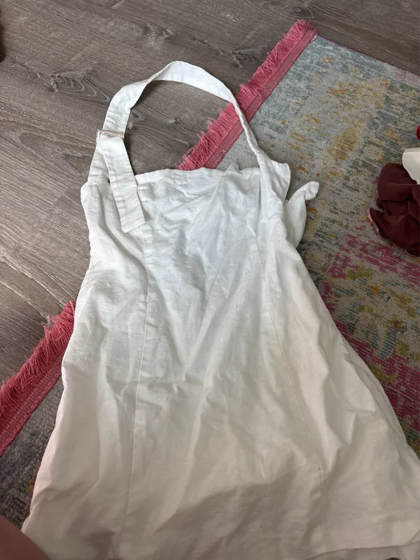 Peppermayo Mini Dress Linen White - Image 2