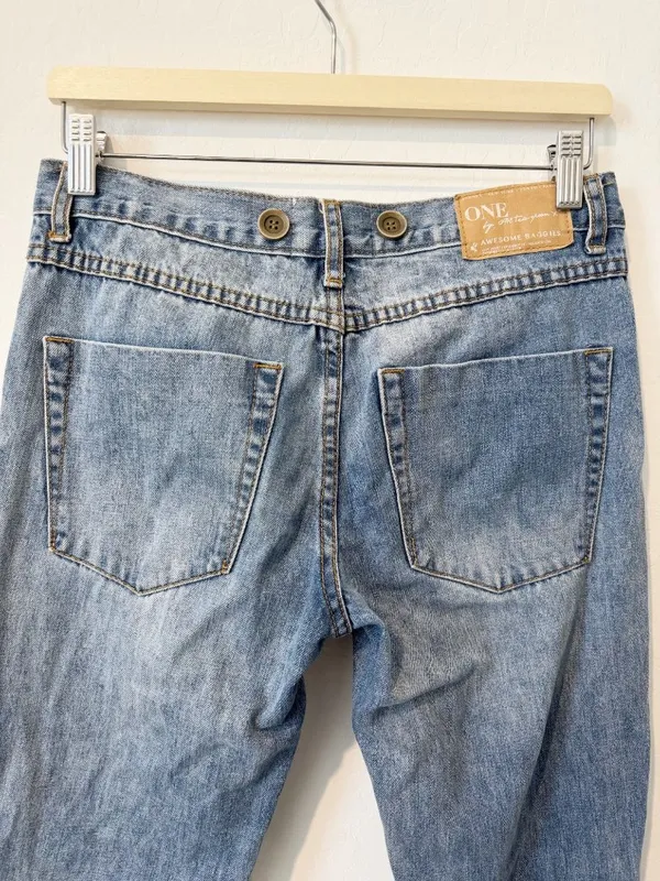 One Teaspoon Awesome Baggies Jeans Size 25 Distressed Destroyed Denim Grunge - Image 9