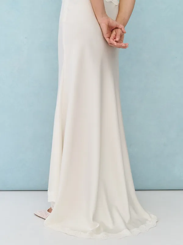 NWT Anna Dress Few Moda Little White Looks size 4 ivory lace maxi gown bride - Image 3