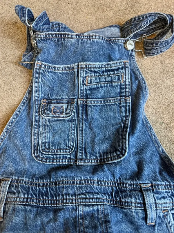 American Eagle Medium Wash Denim Classic Overalls Size M - Image 3