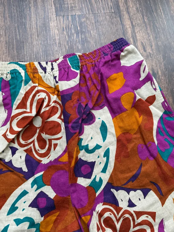 Vintage 90s I.B. Diffusion Abstract Floral Wide Leg Psychedelic Pants - Size 12 - Image 4