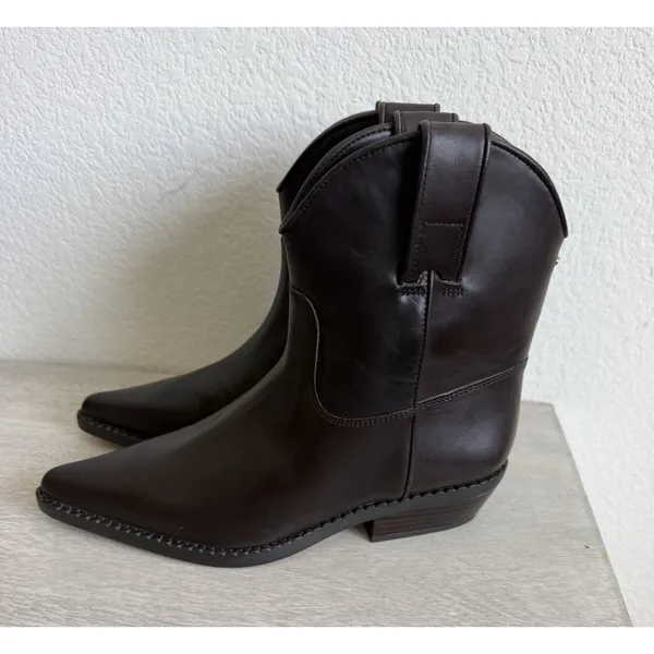 Michael Kors Noemie Women's Brown Leather Pull-On Ankle Bootie Pointed W 5.5 - Image 3