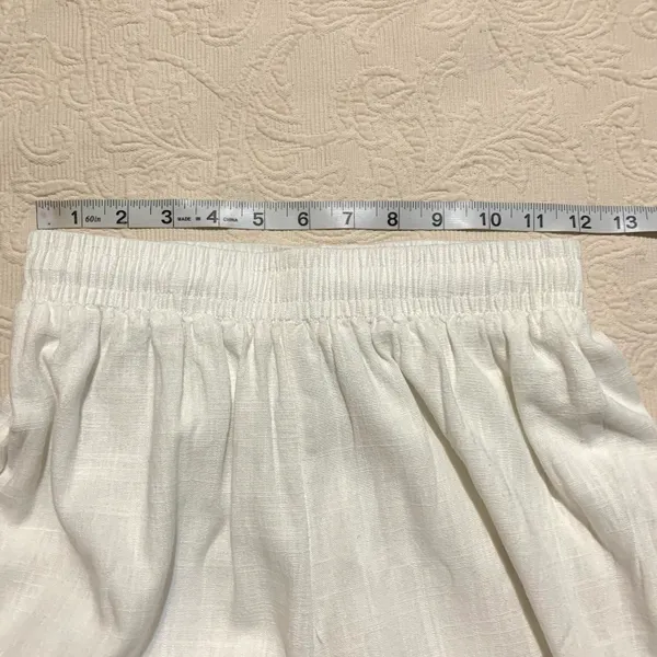Princess Polly White Linen Blend Wide Leg Elastic Waist Pull On Lined Pants - Image 7