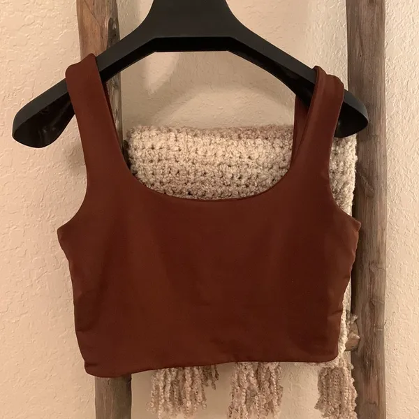 Brown/Red Crop top / Short sleeves tank top - Image 3