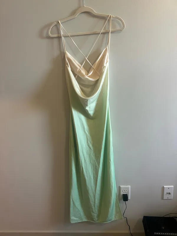 Revolve Formal Gown Green Ombré  - Image 4