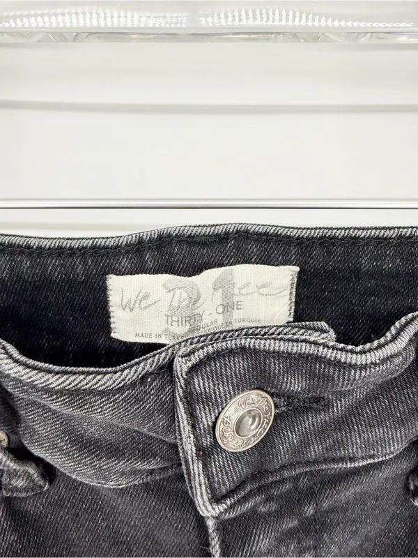 Free People High Rise Raw Hem Jegging Skinny Jeans Women’s 31 Faded Black - Image 6