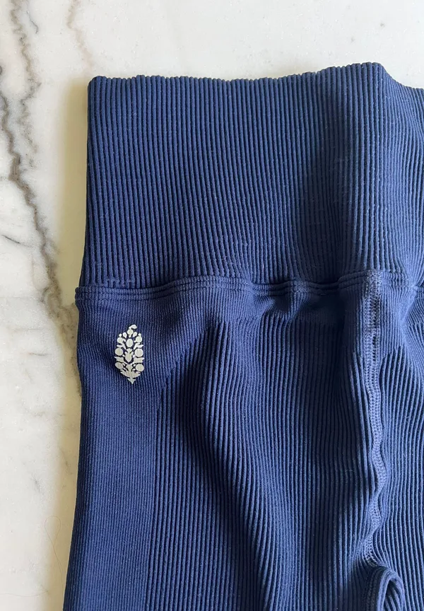 Free People Movement Navy Blue Biker Shorts - Image 2