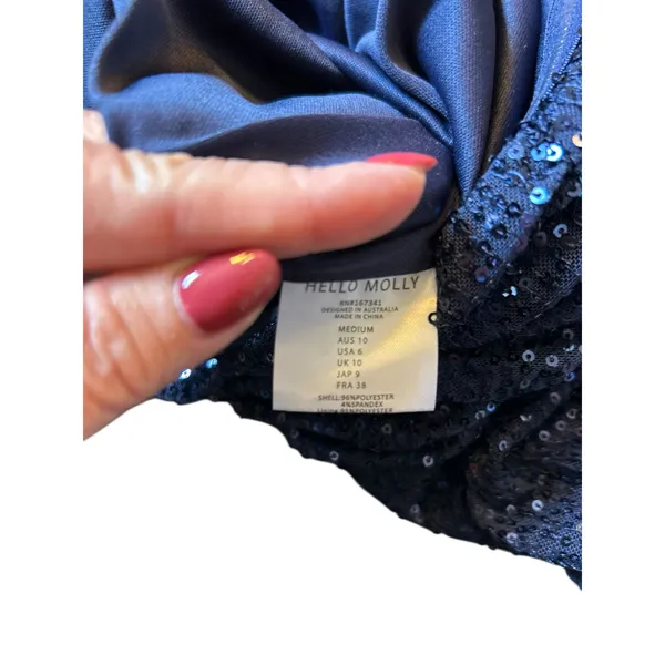 NWT - Hello Molly Navy Blue Sequined Gown - Size M - Image 10