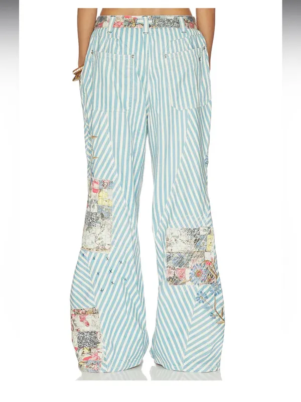 Free People Runyon Canyon Patch Wide Leg Jeans - Image 3