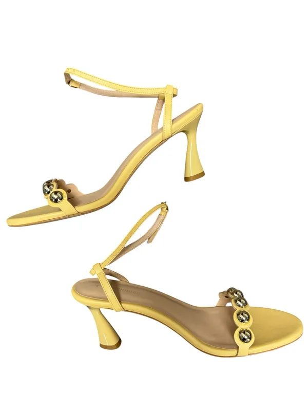 Tuckernuck Ava Heels Open Toe Ankle Strap Sandals Light Butter Yellow 6.5 $275 - Image 5