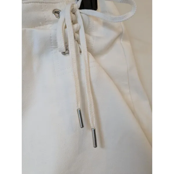 Y2K ANN TAYLOR Off White Corset Lace Up Front Mini Skirt Cotton Blend Sz 2 NWOT - Image 3