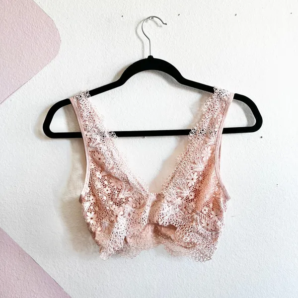 Victoria's Secret Bralette Women's‎ Medium Peach Lace Festival Coachella - Image 2