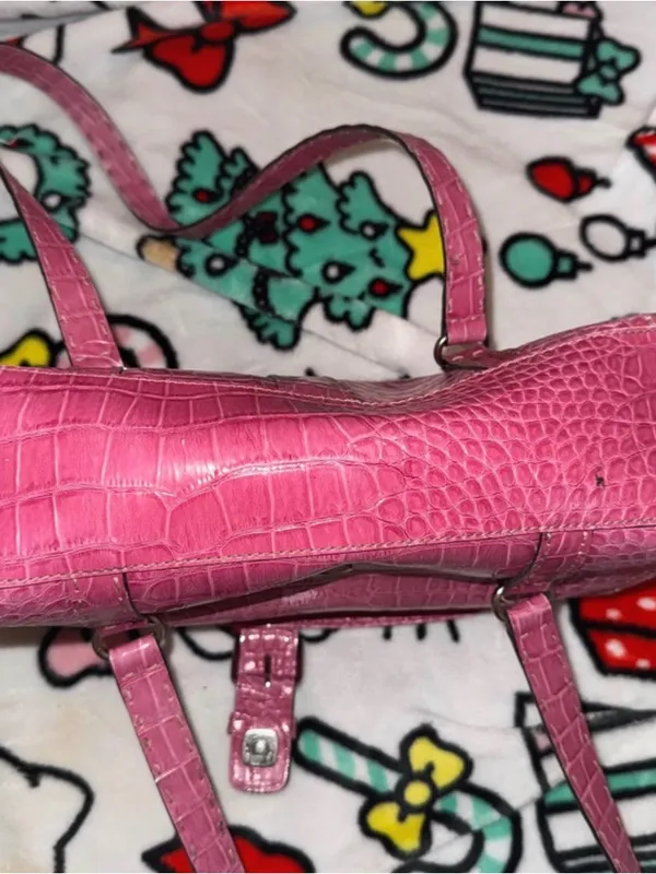 Vintage Liz Claiborne Faux-Croc Shoulder Bag - Image 5