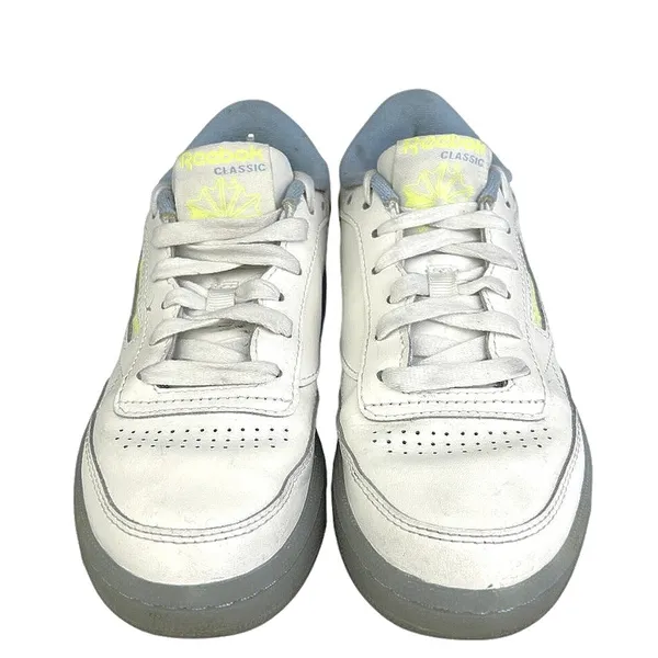 Reebok Classic Club C 85 Women's White Yellow Lace Up Low Top Sneakers Shoes 6 - Image 2