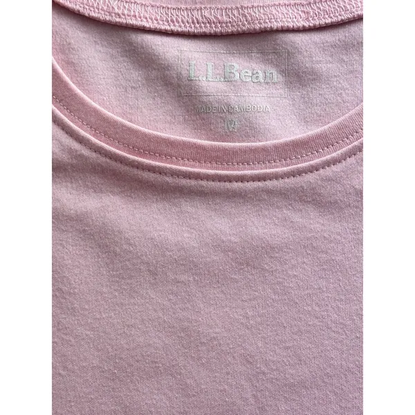 L.L.Bean Pink Cotton Tee Short-Sleeve Crewneck Pullover Size M - Image 3