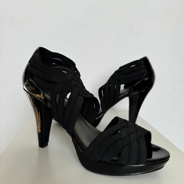 Madden Girl Kelltic Black Strappy Platform Heels 2010 Size 8 - Image 14