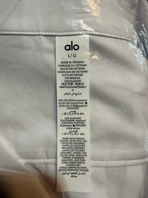 ALO White Cropped Long-Sleeve Shirt Size L - Image 7