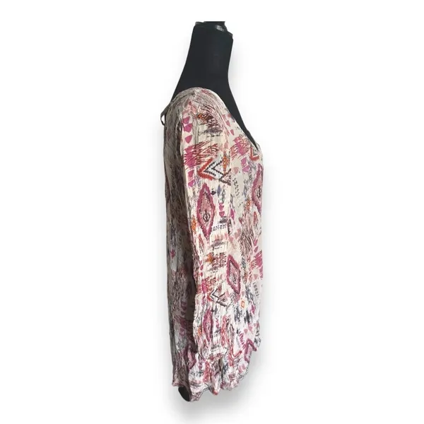 Billabong Womens Dress Sz S Cross Back Mini Babydoll Boho Hippie‎ Tribal Print - Image 5